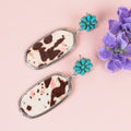 Turquoise Trouble Cowhide Earring