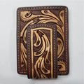 Saddle Creek Tooled Leather Money Clip Wallet
