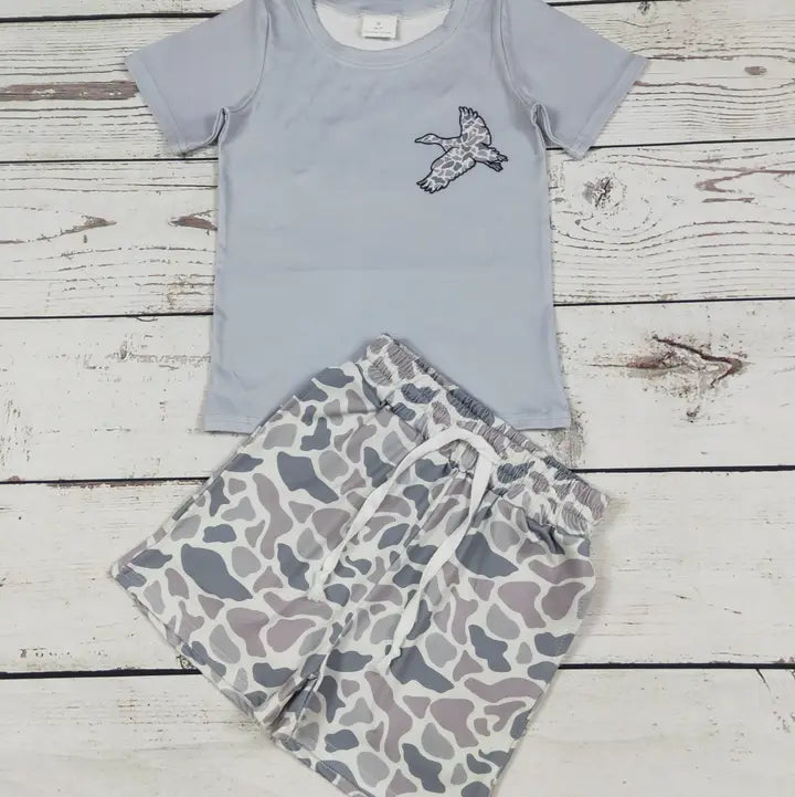 Boy's Duck Camo Shorts Set
