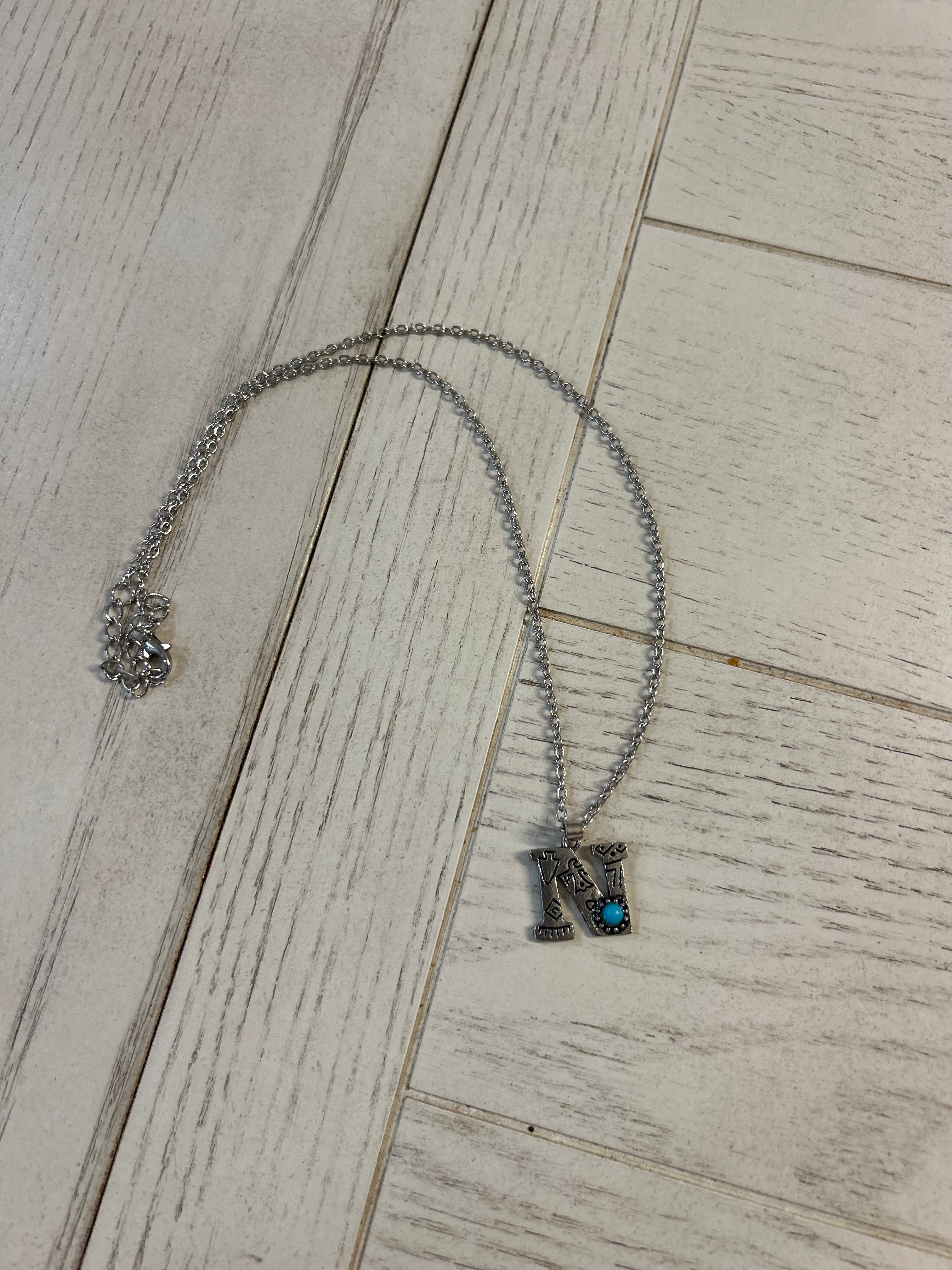 Western Initial Pendant Necklace