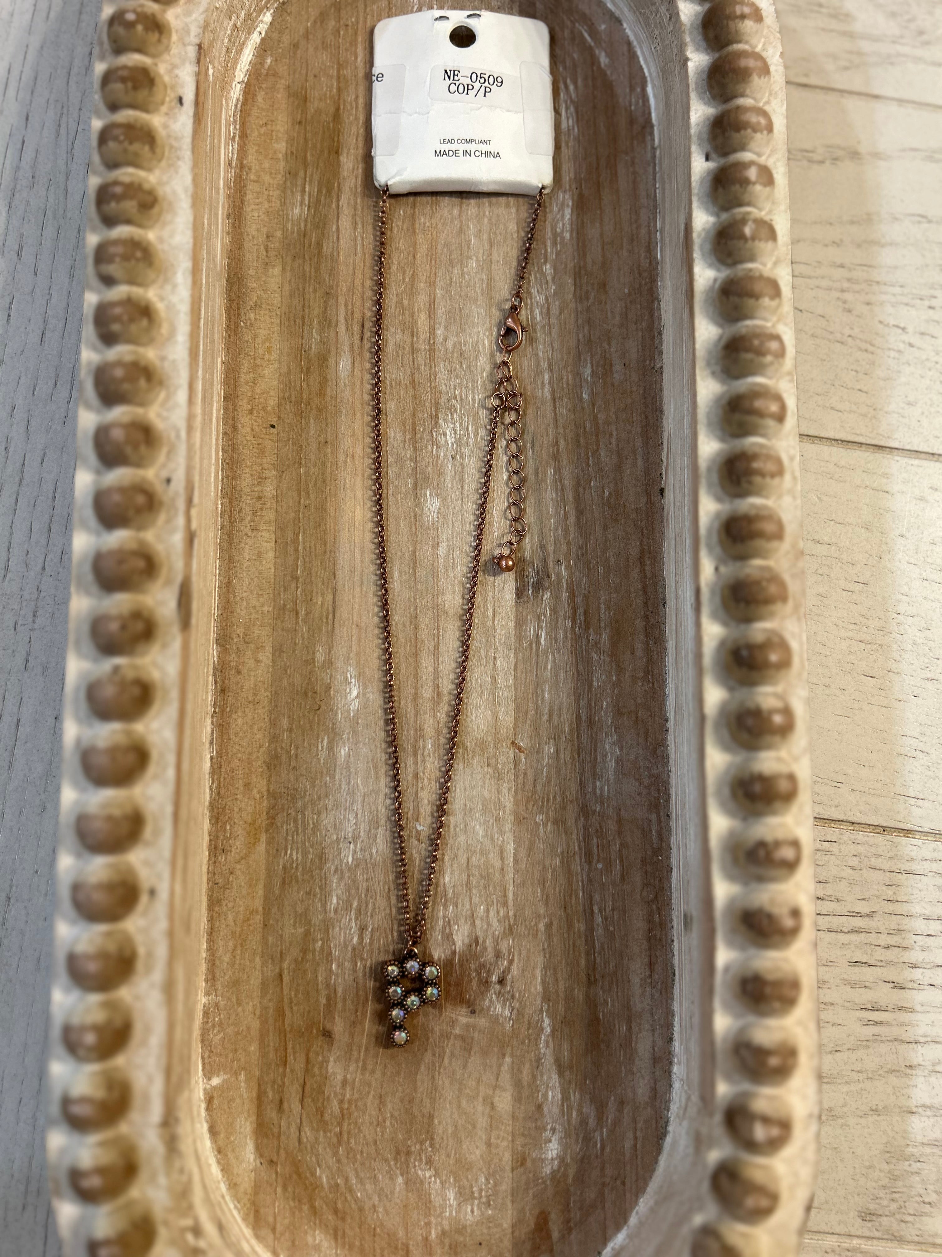 Rhinestone Initial Necklace