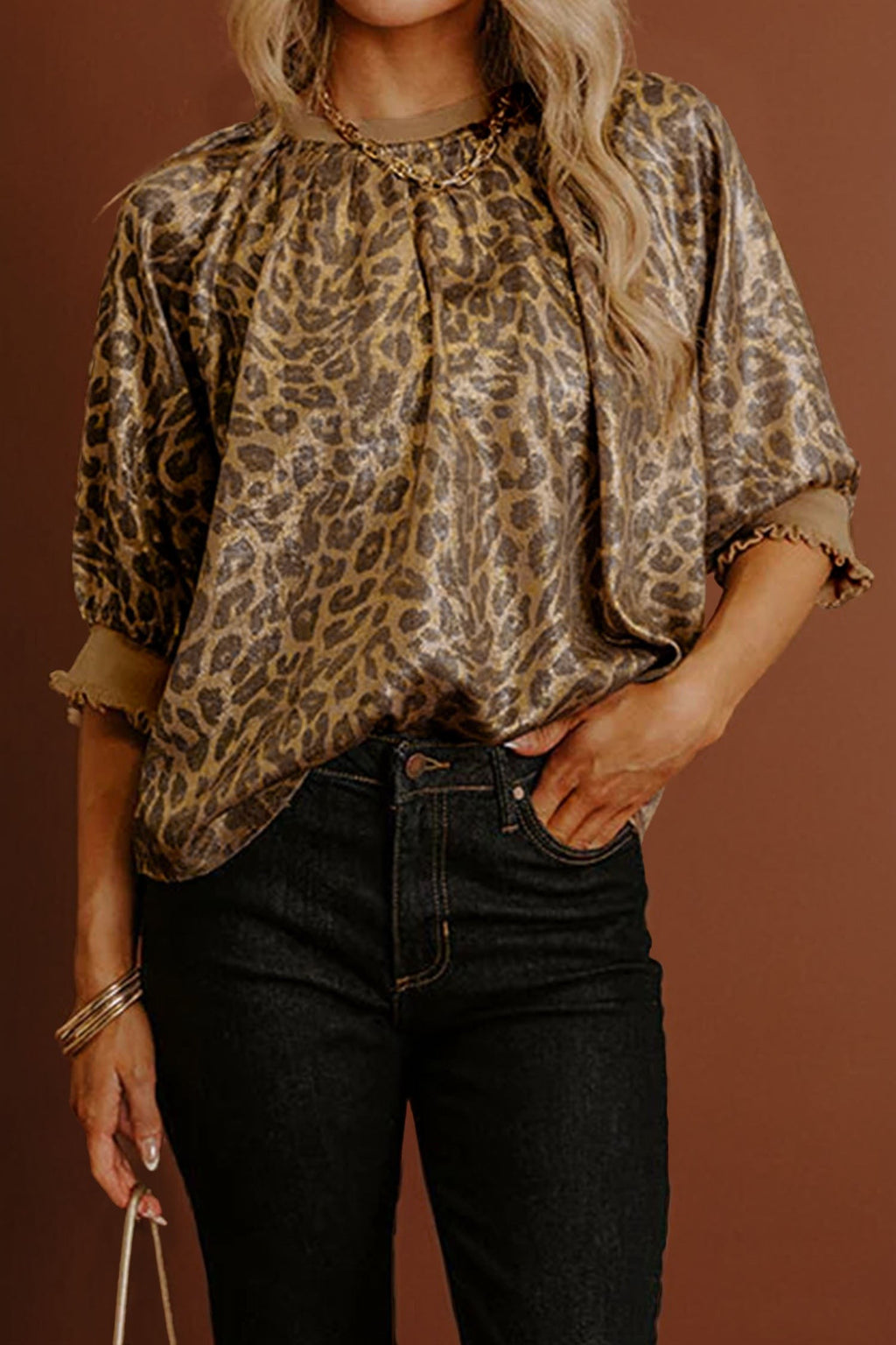 Wild Side Leopard Satin Blouse