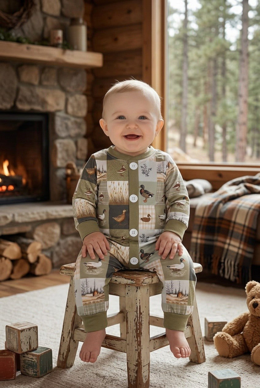 Patchwork Duckling Baby Romper