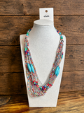 Mix Beads Layered Statement Necklace Set
