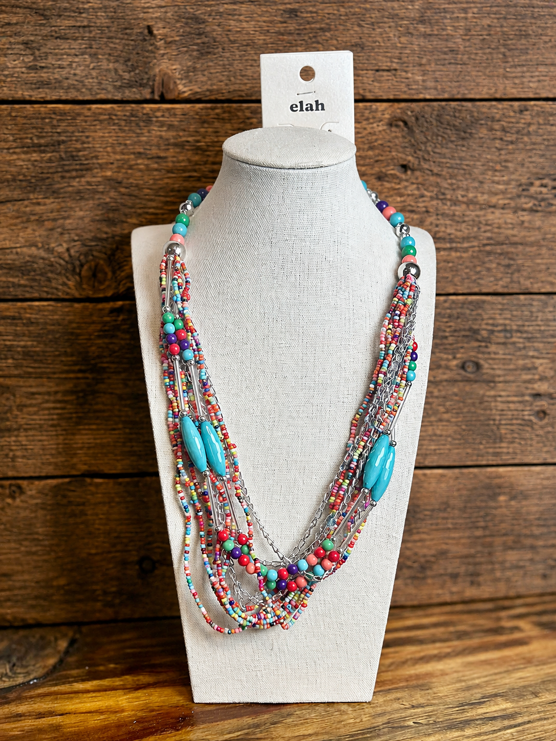 Mix Beads Layered Statement Necklace Set