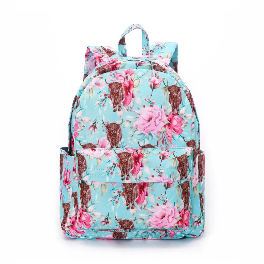 Highland Cow Flowers Backpack