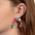 Multi Colored Squash Blossom Earring