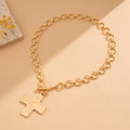Blessed & Boujee Hammered Cross Necklace