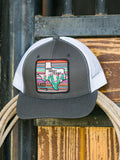 Lazy J Ranch Charcoal Grey & White Home Sweet Texas Mid Profile Trucker Hat