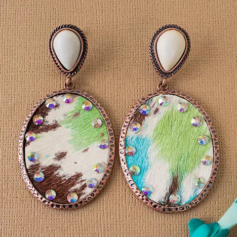 Cowhide After Dark Earring