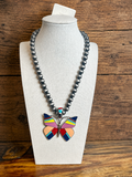 Butterfly Pendant Beads Necklace Set