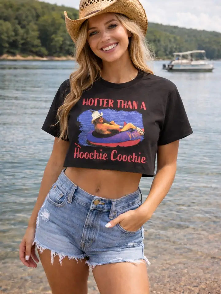 Hotter Than Cropped Tee Shirt