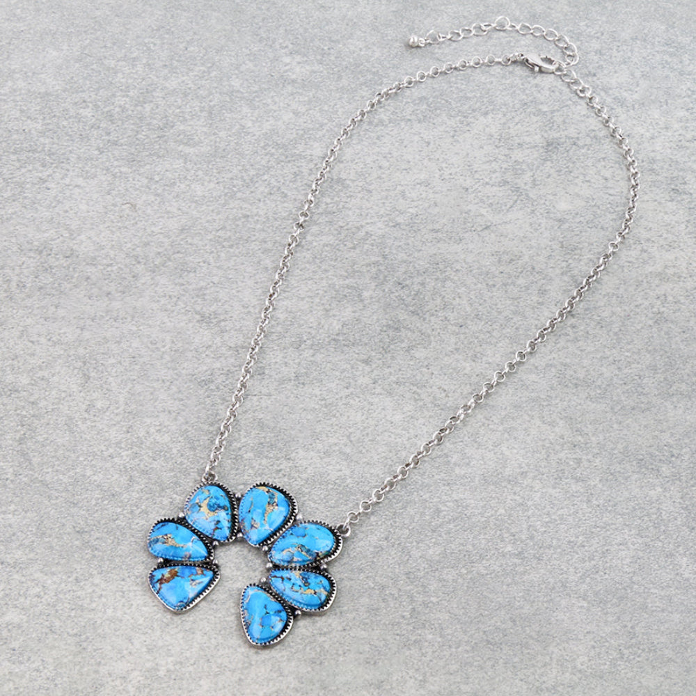 Squash Blossom Stone Necklace