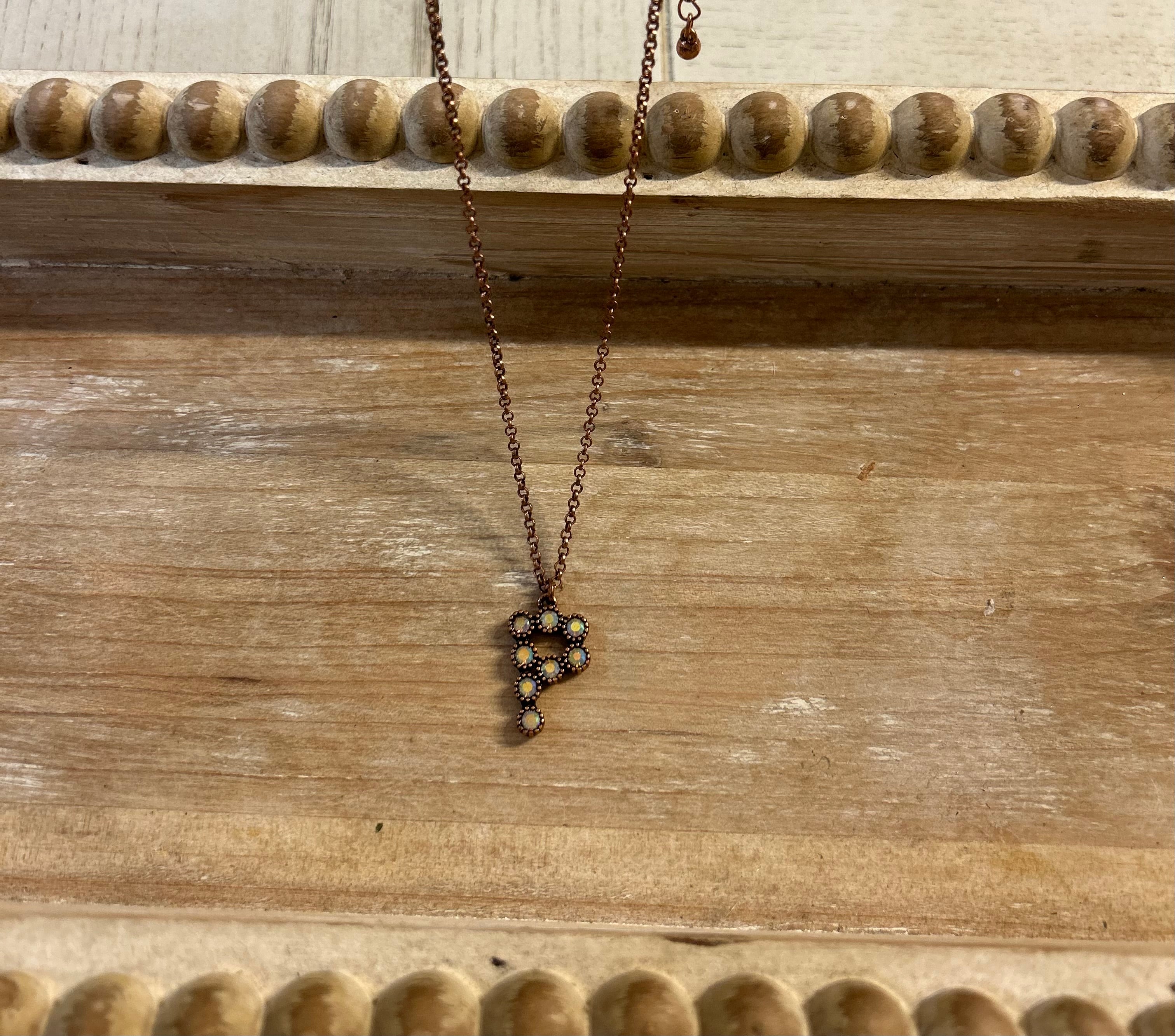 Rhinestone Initial Necklace