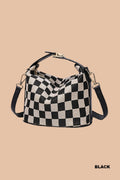 Checkered Crossbody Cube Bag