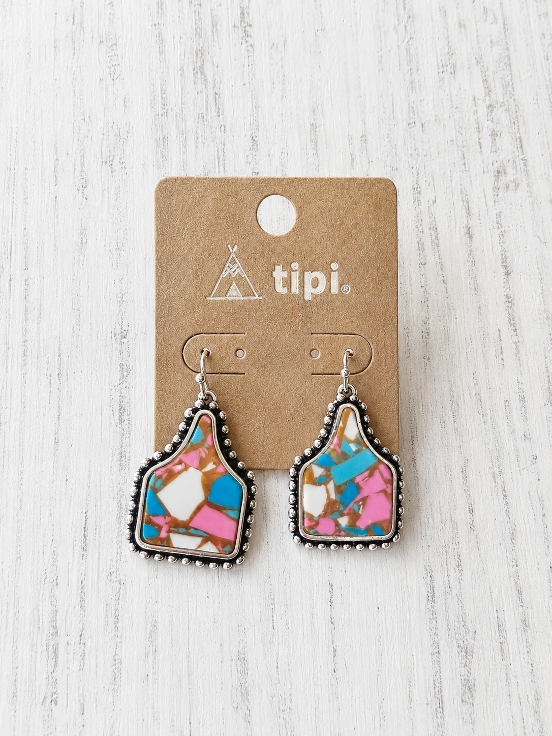 Pink Desert Cowtag Earrings