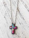 Desert Mosaic Cross Necklace