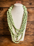 Multi Strand Wooden Beads Necklace