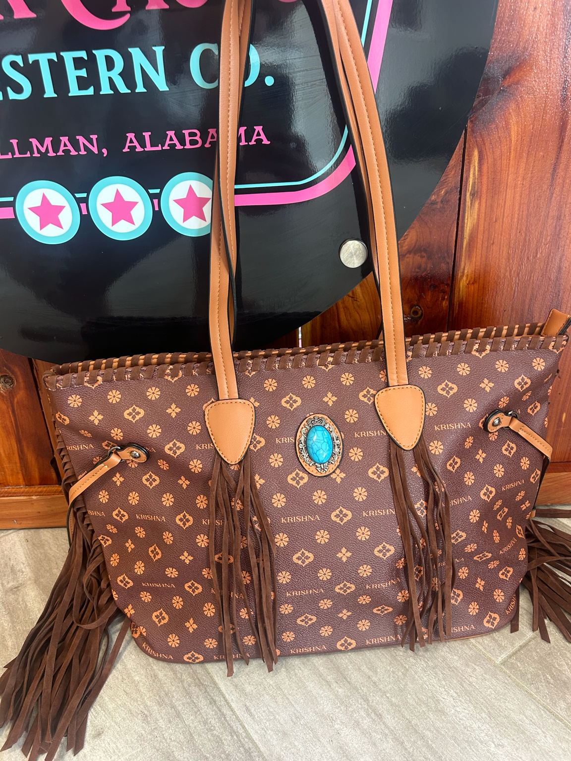 Turquoise Trail Fringe Purse Tote