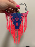 Neon Ranch Skull Freshie
