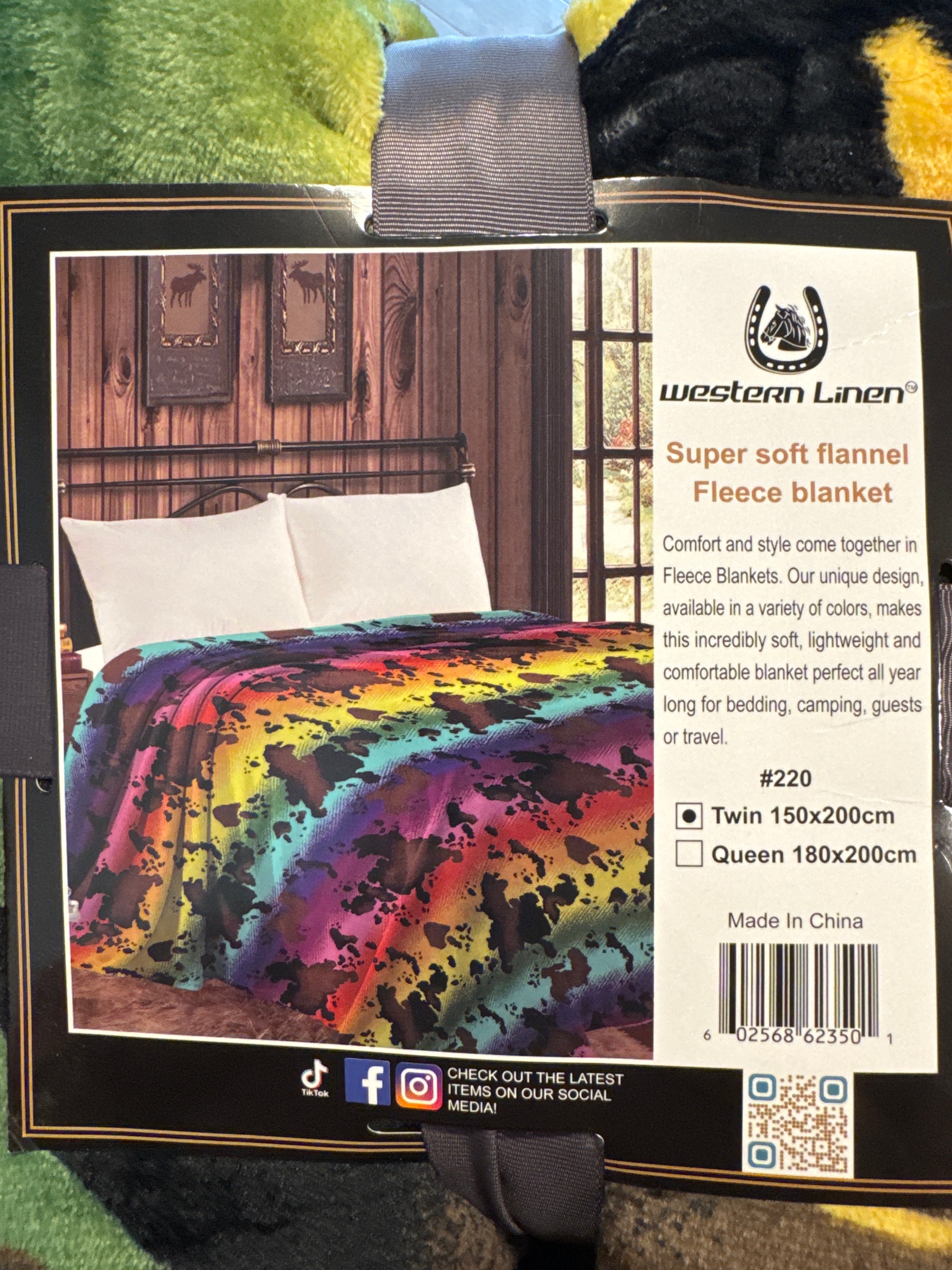 Colorful Cowprint Throw Blanket