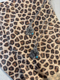 Cow Tag Initial Necklace