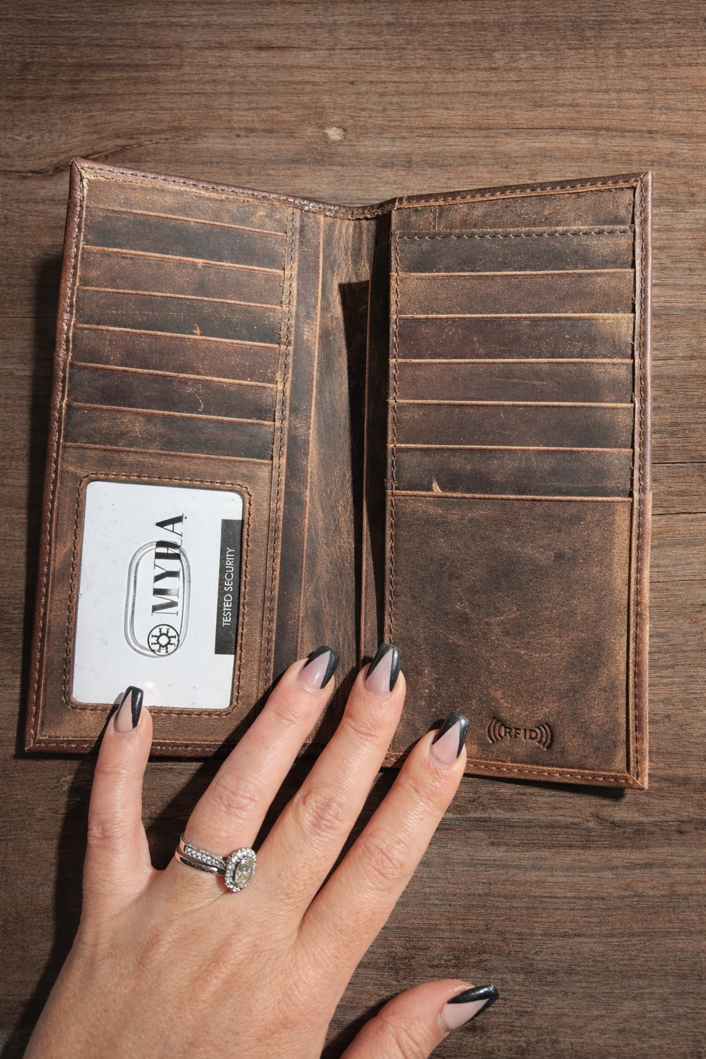 Myra Men’s Tooled Leather & Cowhide Wallet