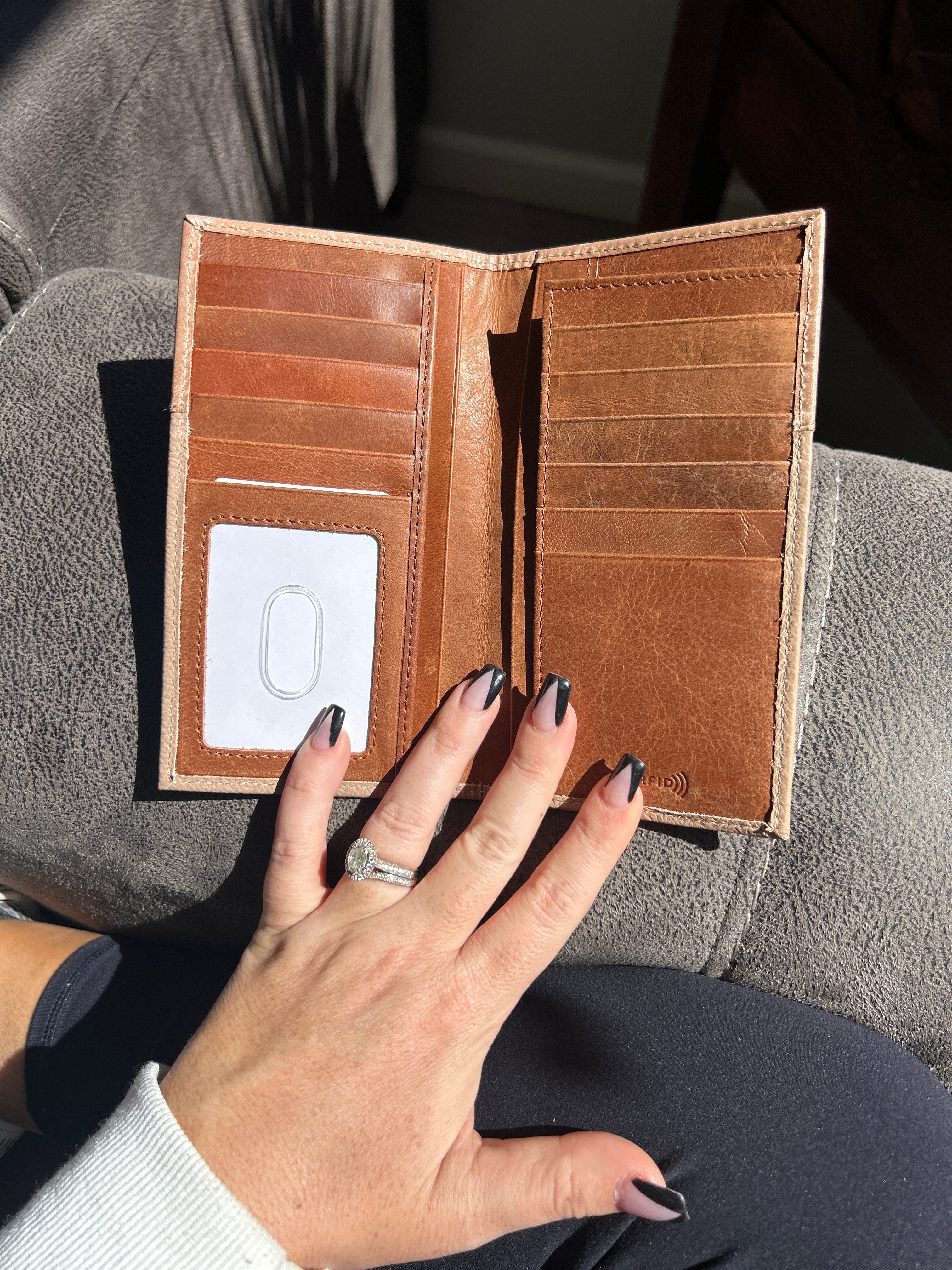 Myra Men’s Brown Cowhide & Leather Tooled Wallet