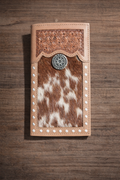 Myra Men’s Brown Cowhide & Leather Tooled Wallet