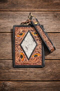 Myra Hand-Tooled Leather Card Holder