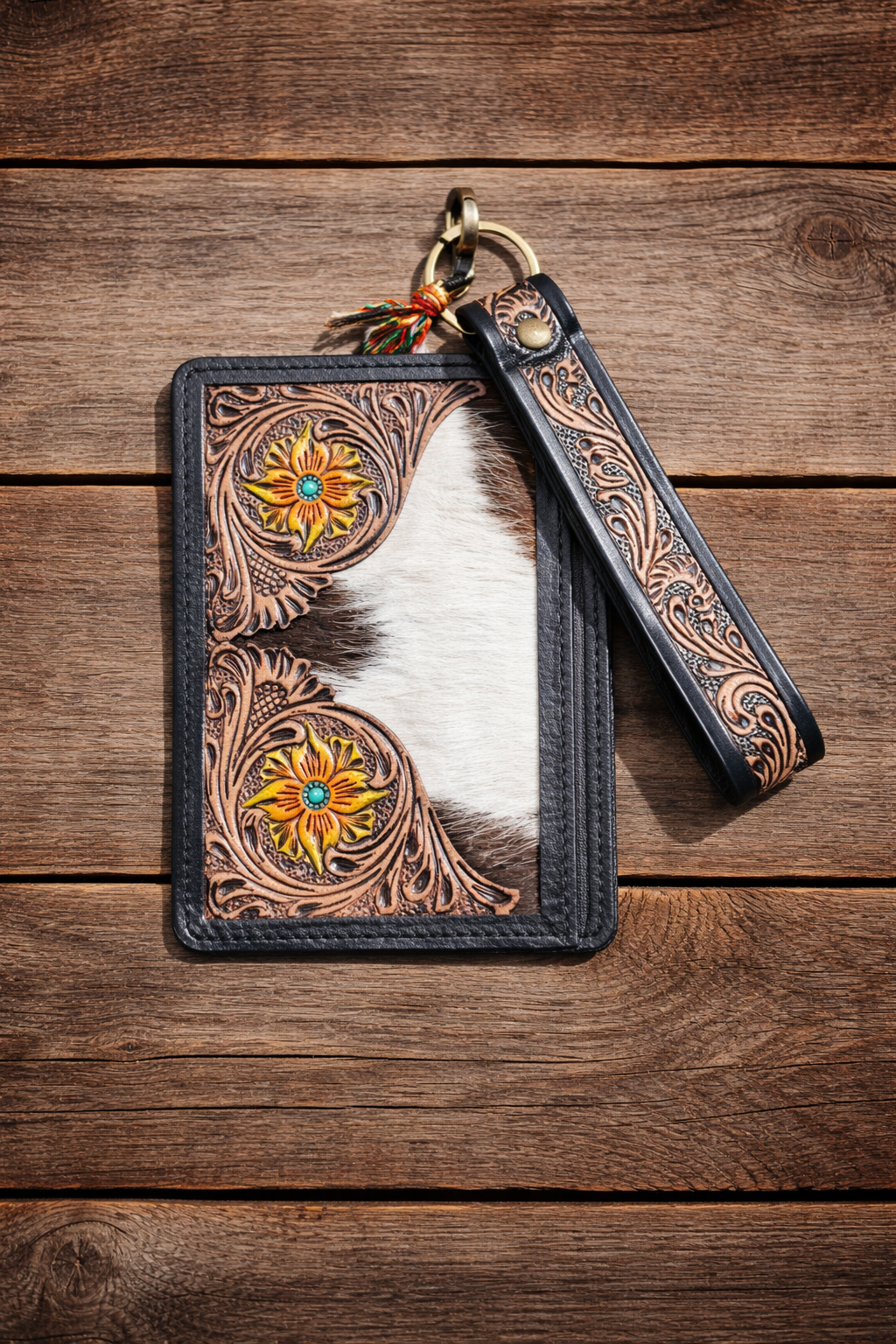 Myra Hand-Tooled Leather Card Holder