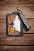 Myra Hand-Tooled Leather Card Holder