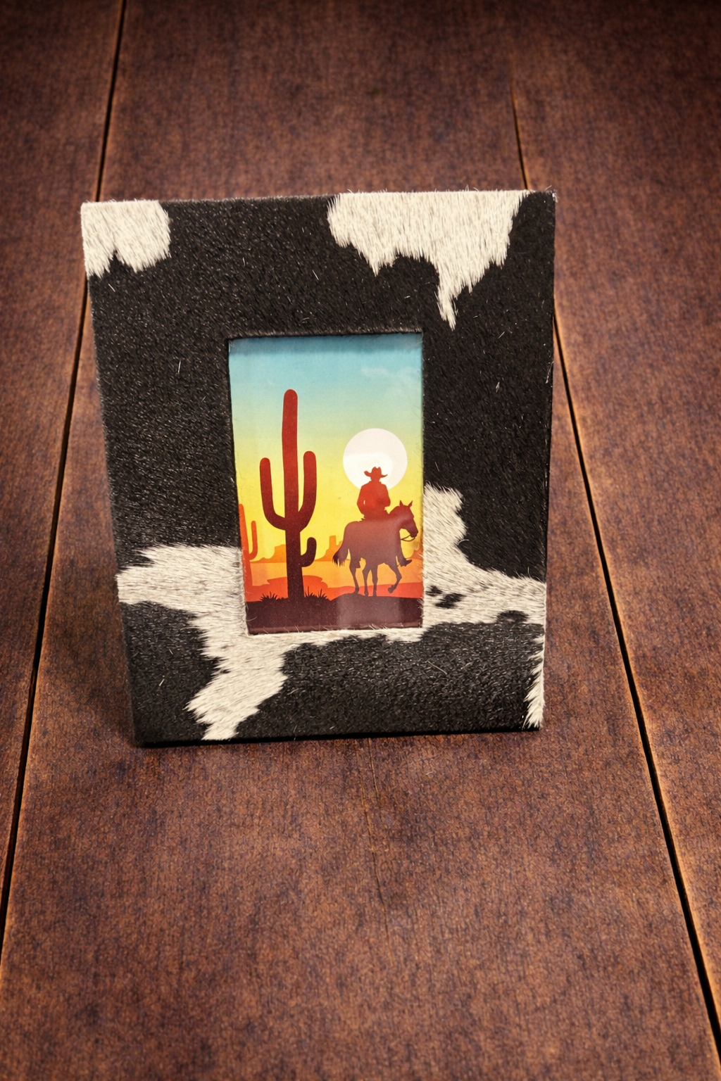 Myra Black/White Cowhide Picture Frame