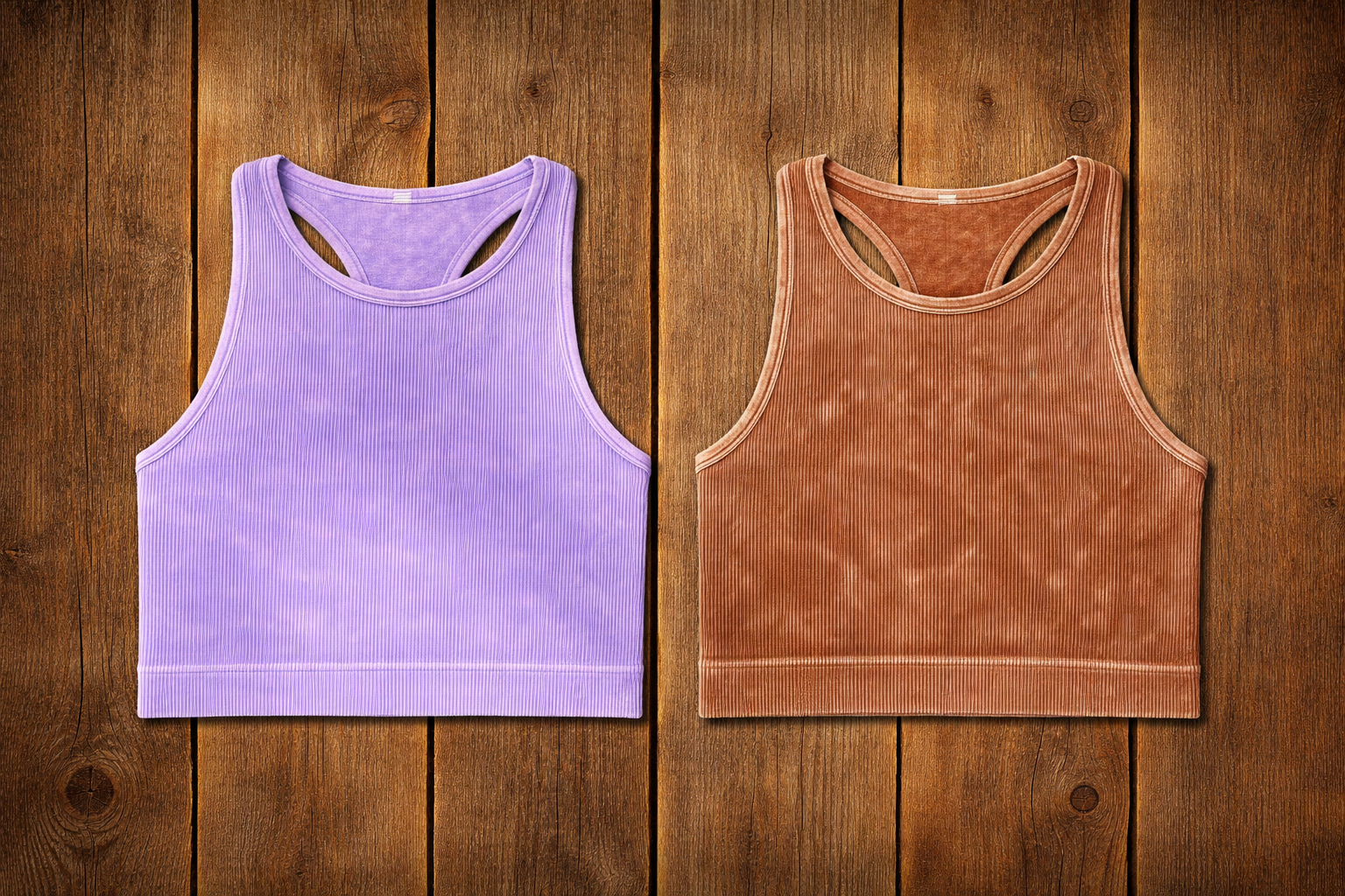 Ribbed Scoop Neck Crop Tank