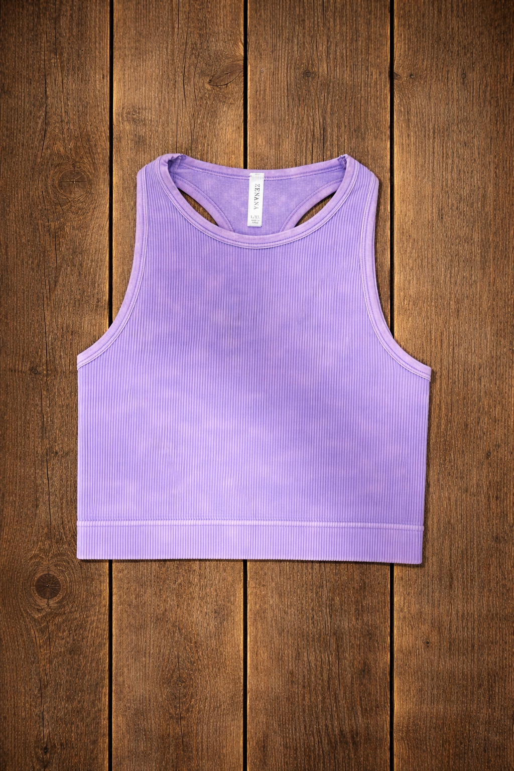 Ribbed Scoop Neck Crop Tank