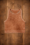 Ribbed Scoop Neck Crop Tank