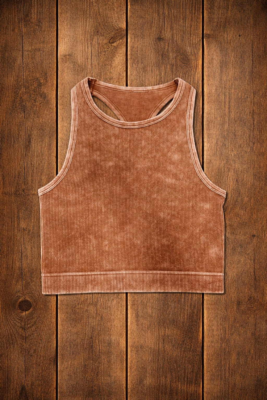 Ribbed Scoop Neck Crop Tank