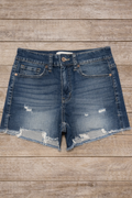 Dark Wash Denim Shorts- Mid Rise