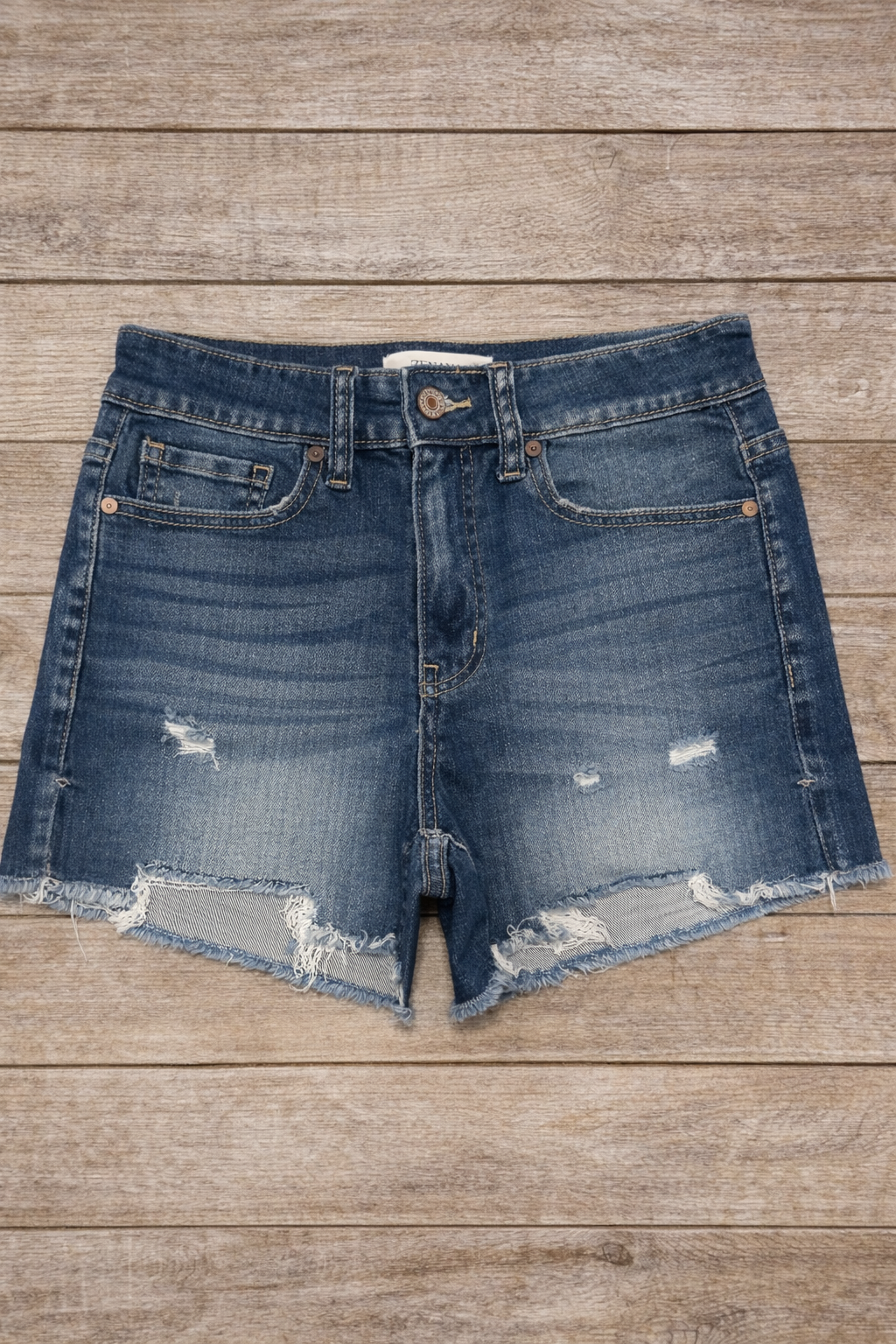 Dark Wash Denim Shorts- Mid Rise