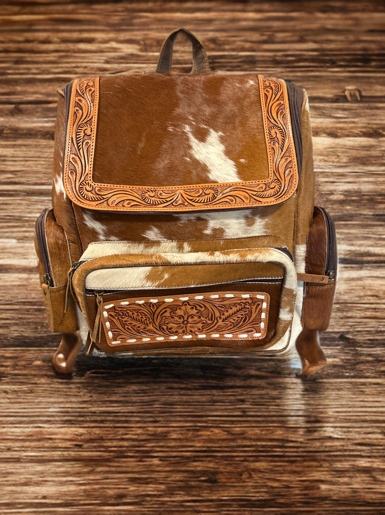 The Saddleback Cowhide Backpack