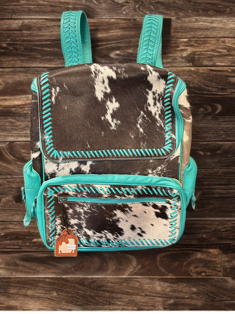Turquoise Trail Cowhide Backpack