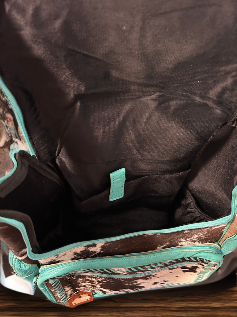 Turquoise Trail Cowhide Backpack