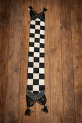 Cowhide Leather Checkered Table Runner