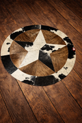 Brindle Cowhide Circle Area Rug 5x5