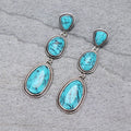 Stone Drop Stud Earrings