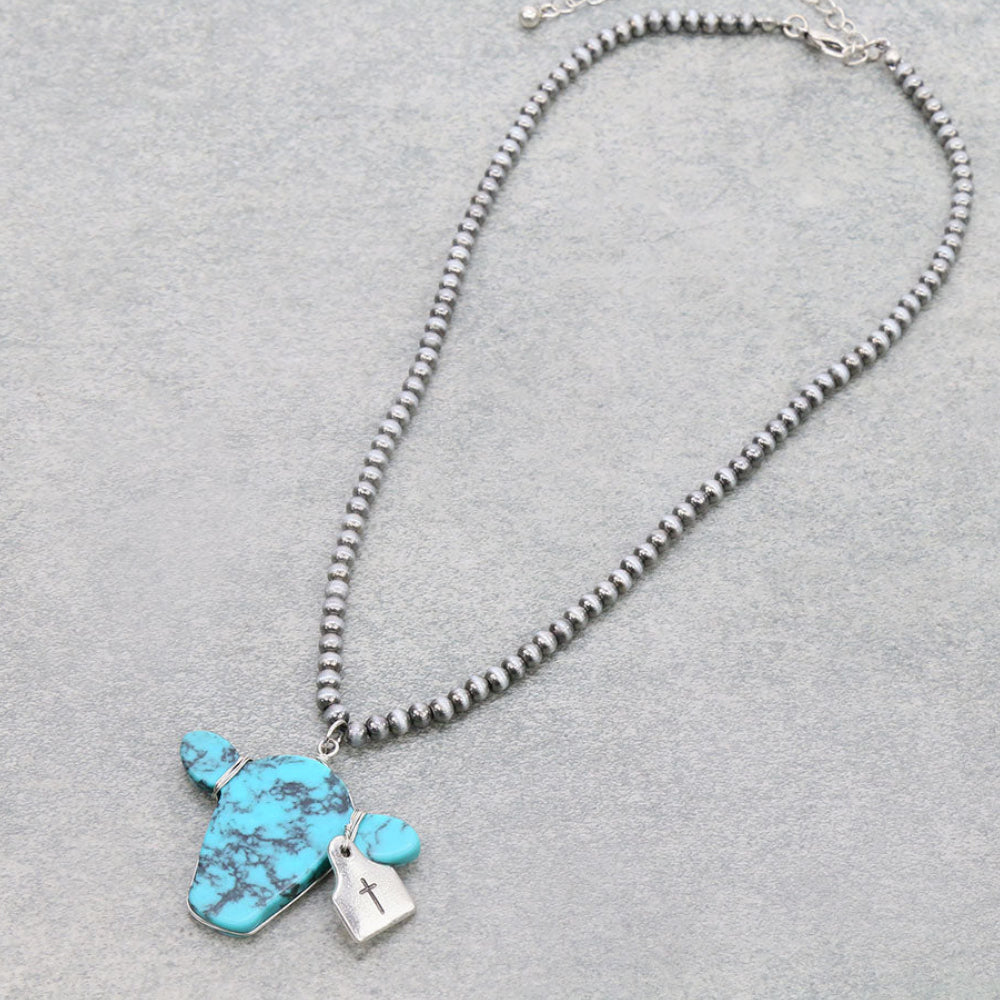 Cow Head Pendant Necklace