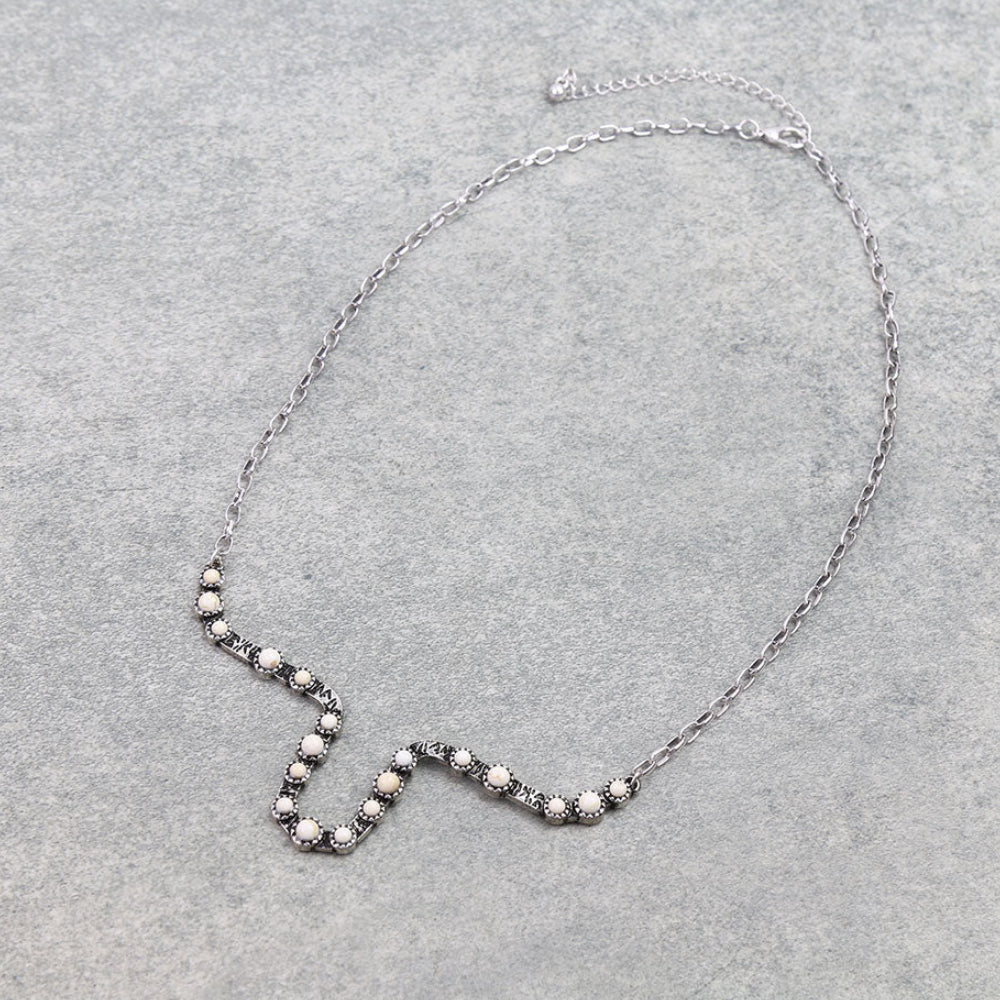 Steer Head Stone Necklace