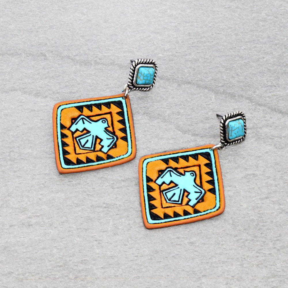 Thunderbird Tooled Earrings