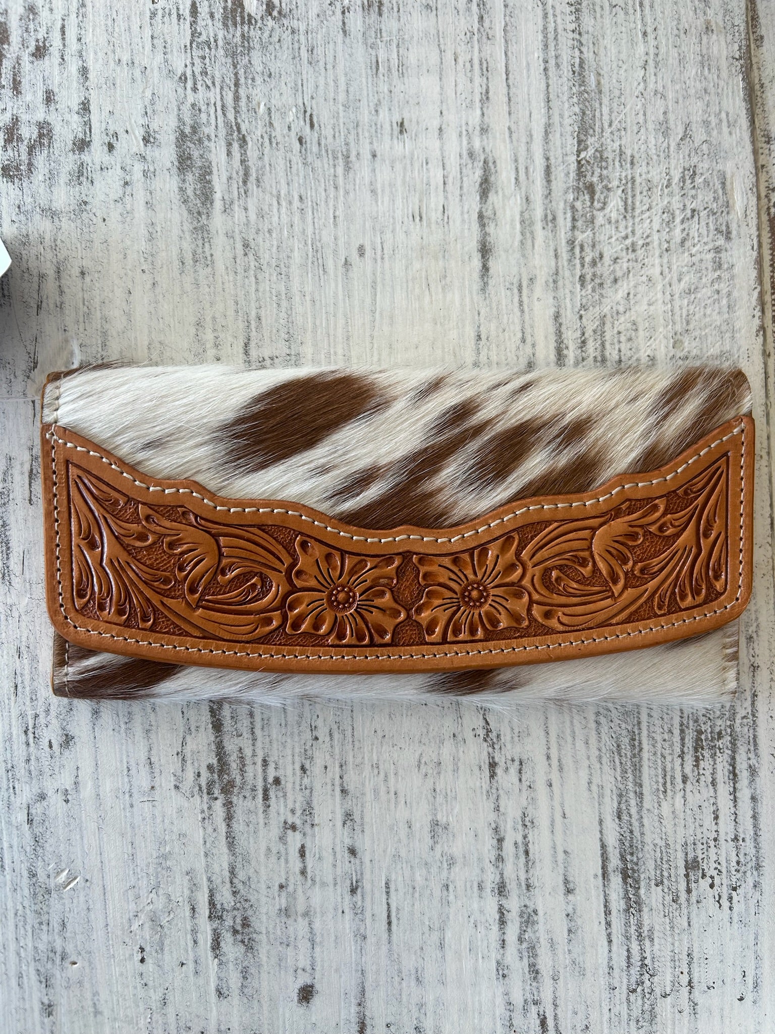 The Longhorn Tooled Cowhide Wallet