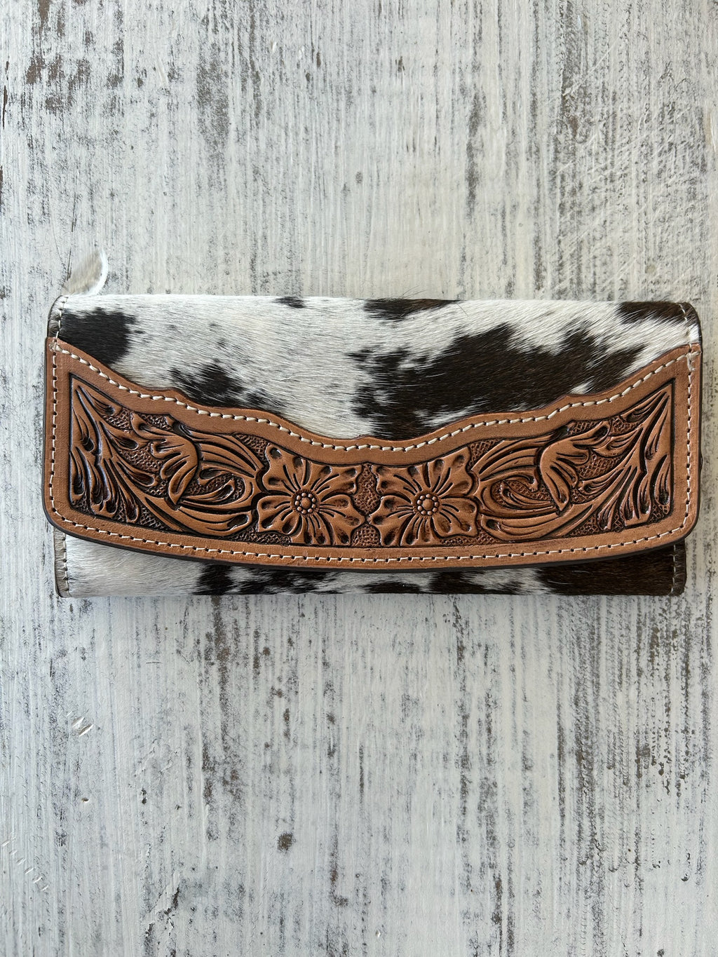 The Longhorn Tooled Cowhide Wallet